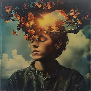 man  flowers  clouds  background  chromolithography  portrait  bohemian  nature  dreamy  art 1051060