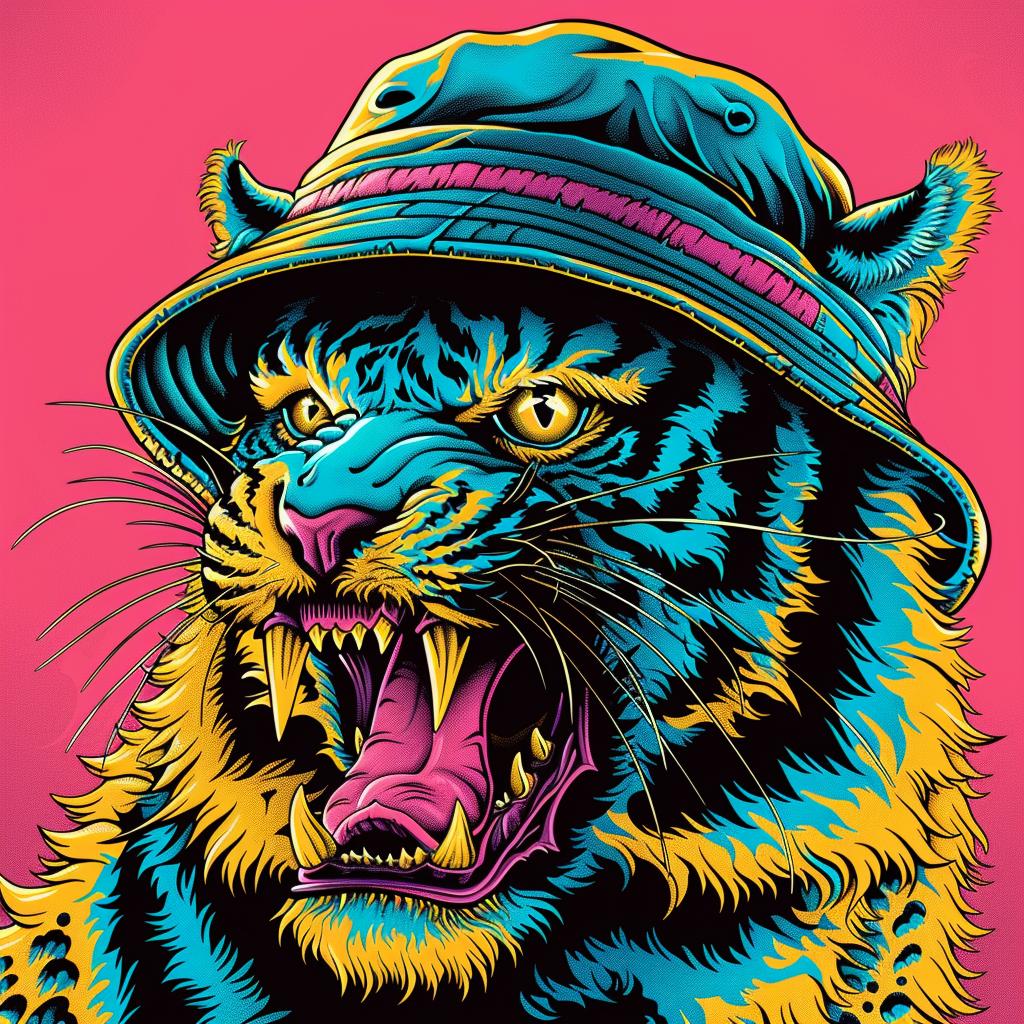 ominous  tiger  hat  creature  Jack  Kirby  comic  art  vintage  portrait 920233