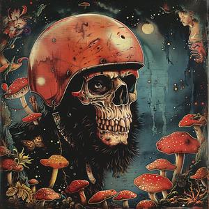 monkey  helmet  motorcycle  chromolithography  playful  whimsical  vibrant  adventure  humorous  art 1050958