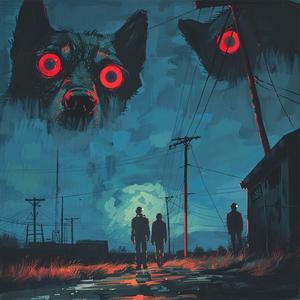canine  creature  ominous  occult  art print  wolf  door  mystical  suspense  fear 1080075