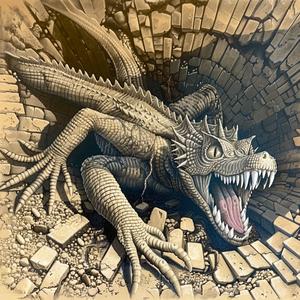 dragon  hole  drawing  mythical  creature  fantasy  art  surreal  dark  story 1036882