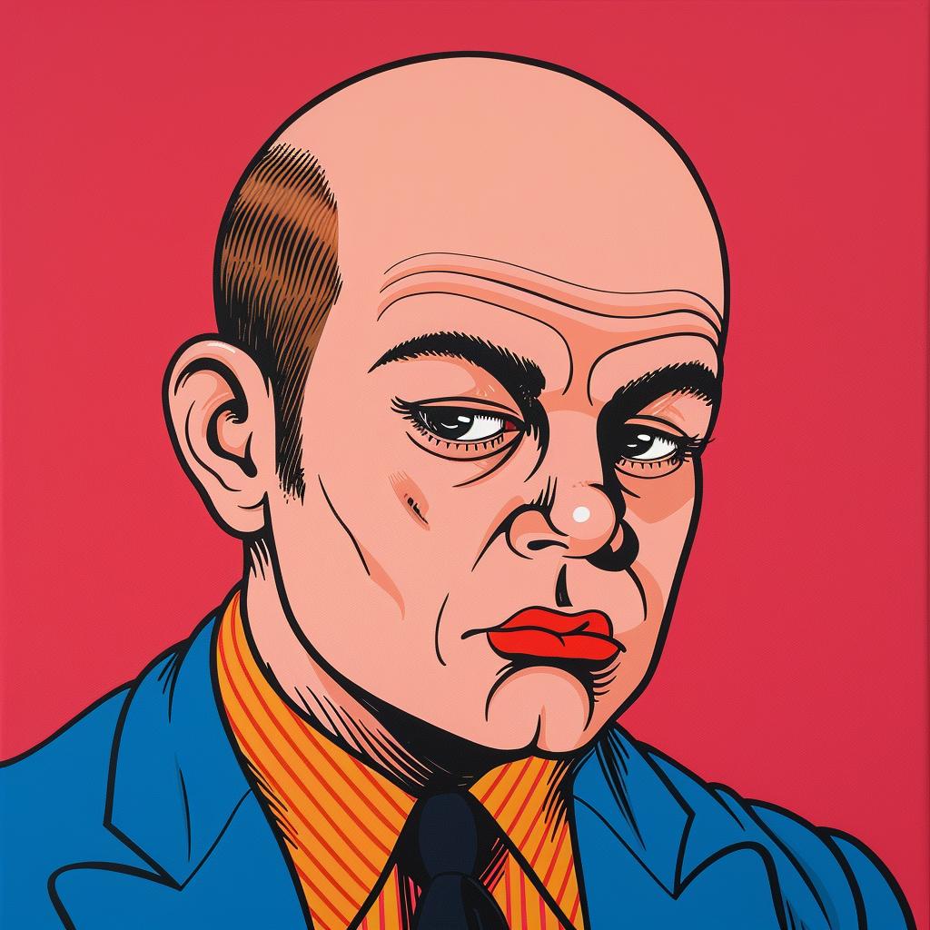 bald  man  suit  portrait  painting  expression  business  artwork  character  figure 1023428