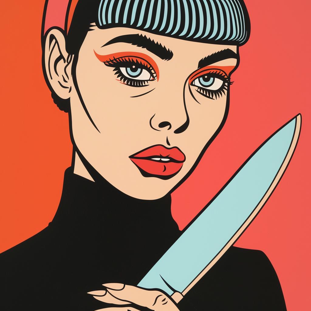 امرأة سكين فن الرسم التوضيحي جريء ومنمق ملون رسومي أنثوي 943738