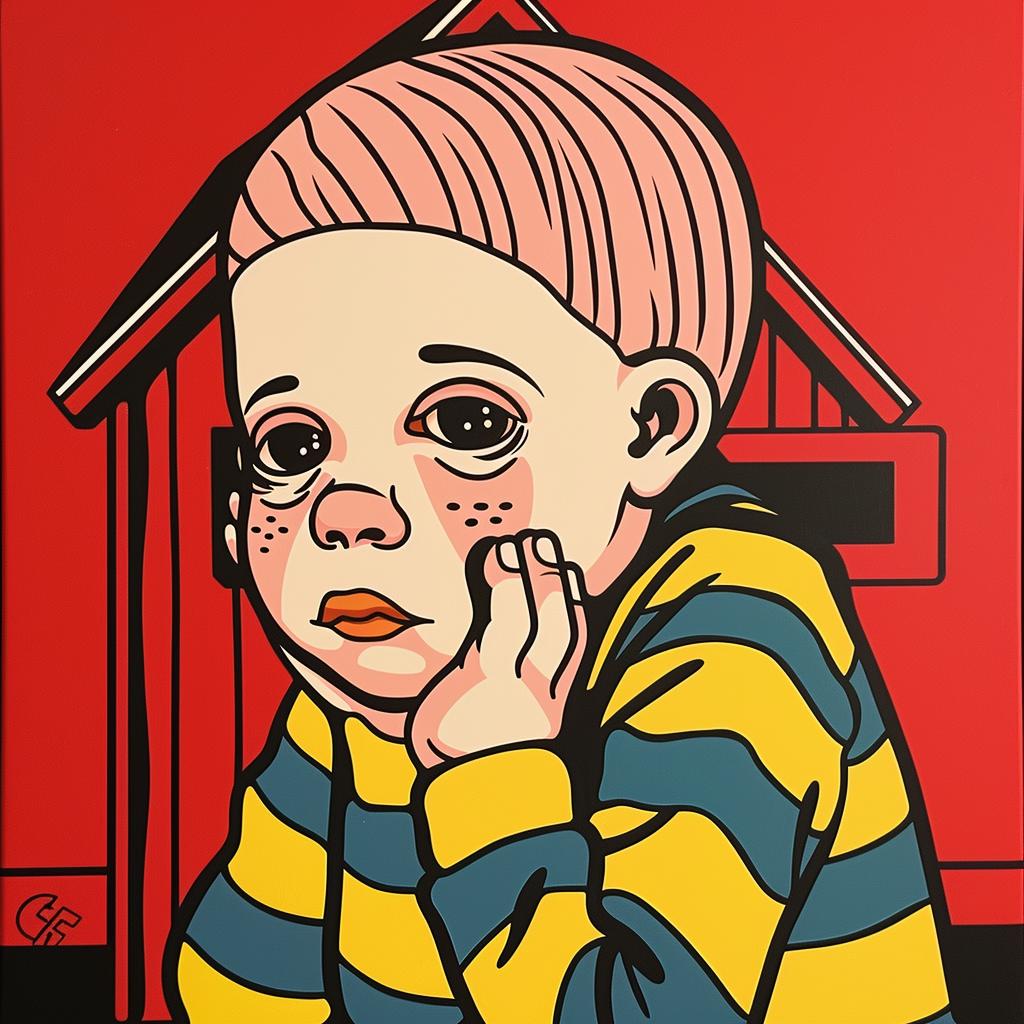 album  cover  painting  boy  house  artistic  colorful  stylized  graphic  child 1024512