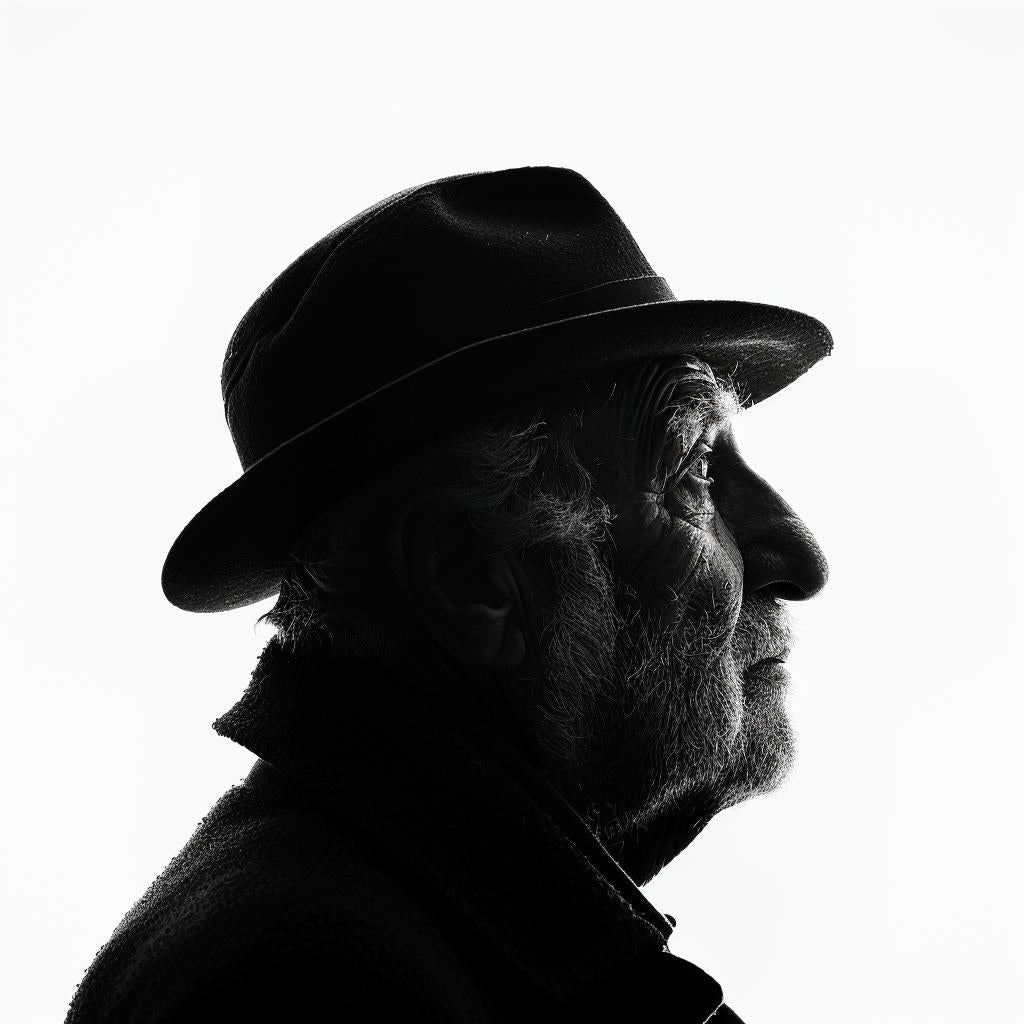 man  silhouette  hat  coat  white  background  contrast  profile  minimalism  portrait 953965