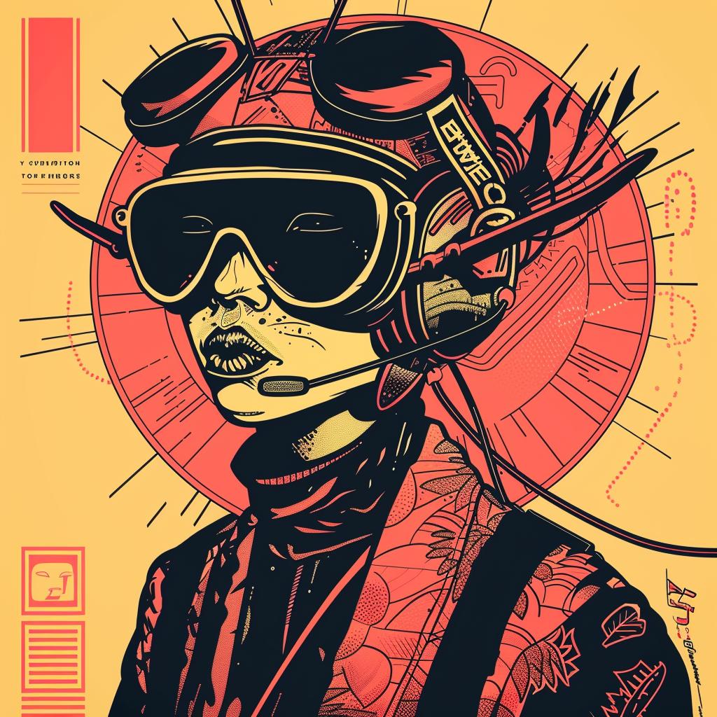 surreal  album  cover  grasshopper  woman  goggles  helmet  digital  art  poster 939472