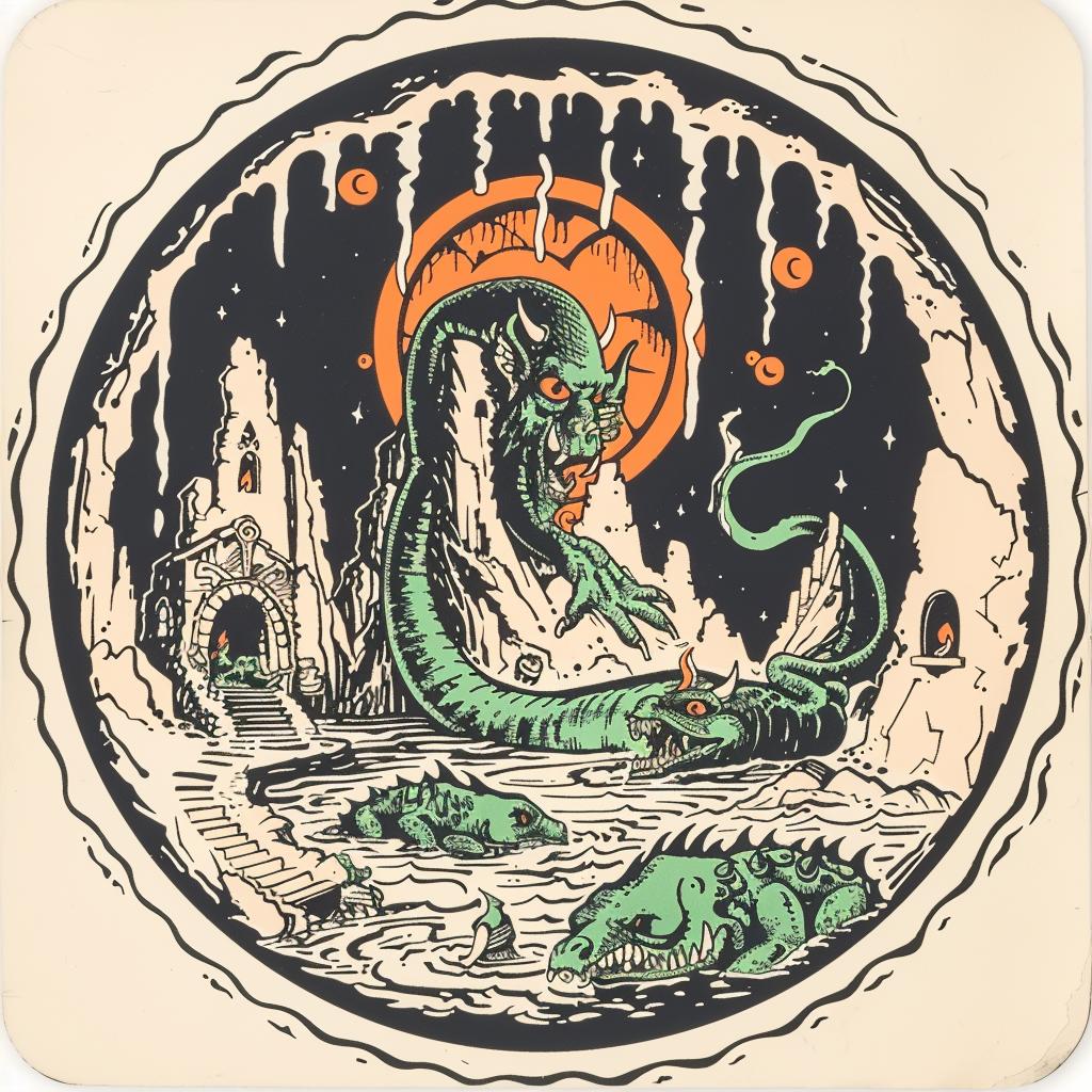 dragon  sea  coaster  sticker  art  provocative  dark  design  visual  elements 935835