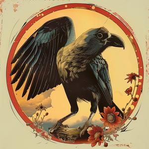 chromolithography  red  badge  logo  crow  art  round  design  graphic  illustration 1056435