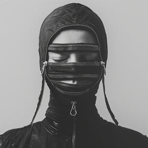 surreal female mask zippers dark art minimalist absurdity linda gün 1075544