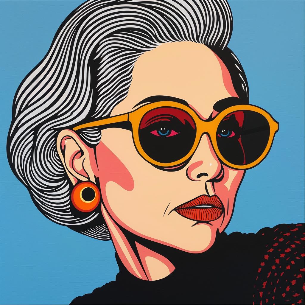 woman  sunglasses  portrait  painting  aged  colorful  stylized  artistic  expression  realistic 972594