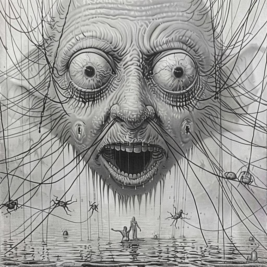 horror  monster  face  eyes  spider  web  drawing  surreal  strange  creepy 946710