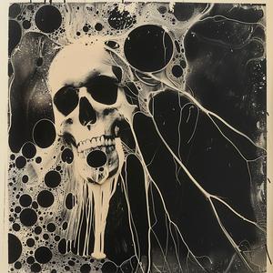 skull  bubbles  painting  black  white  chemigram  visual  abstract  artwork  mysterious 1061517