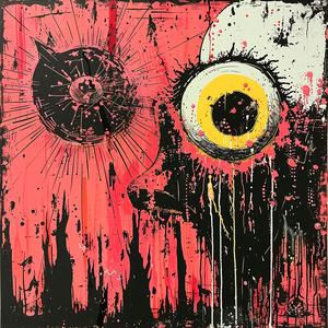 album  cover  eye  red  yellow  surreal  chaos  Symbolist  Risograph  creative 1078250