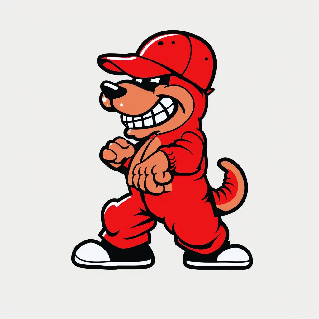 aggressive  streetwise  anthropomorphic  animal  baseball  cap  urban  minimal  red  silver 958923