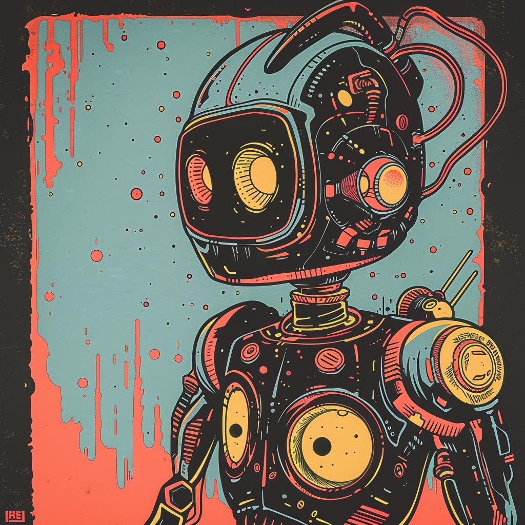 robot  colorful  background  style  Chris  Bachalo  metaphysical  poster  art  biomechanical 925722