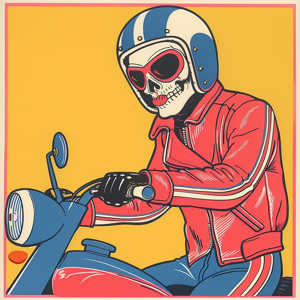 skull  scooter  design  surreal  lighting  glow  volumetric  provoking  art  style 962810