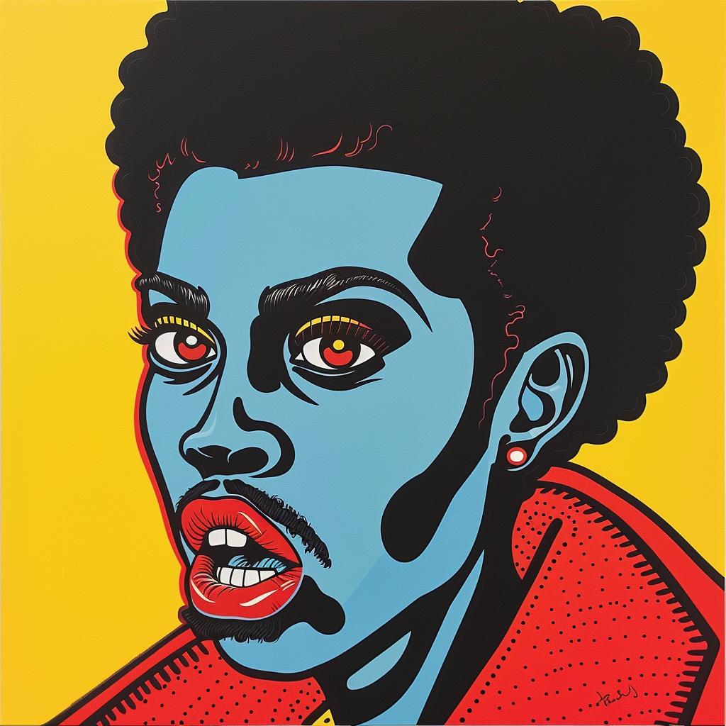 Painting  Black  Man  Portrait  Red  Lips  Figurative  Contemporary  Vivid  Emotion 972786