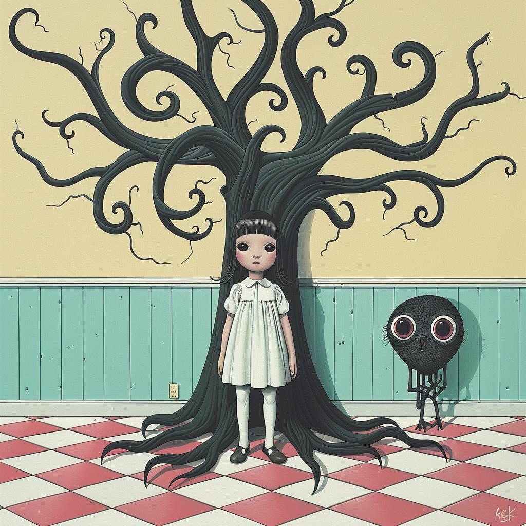 girl  tree  robot  surreal  spiritual  nature  artistic  dark  fantasy  illustration 924742