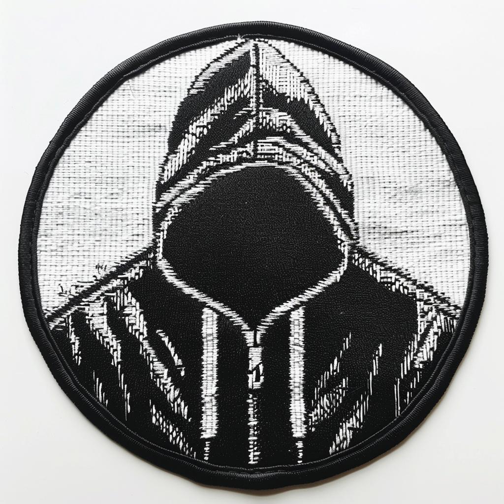 patch  black  white  hoodie  silhouette  simple  minimal  chenille  stitches  design 961334