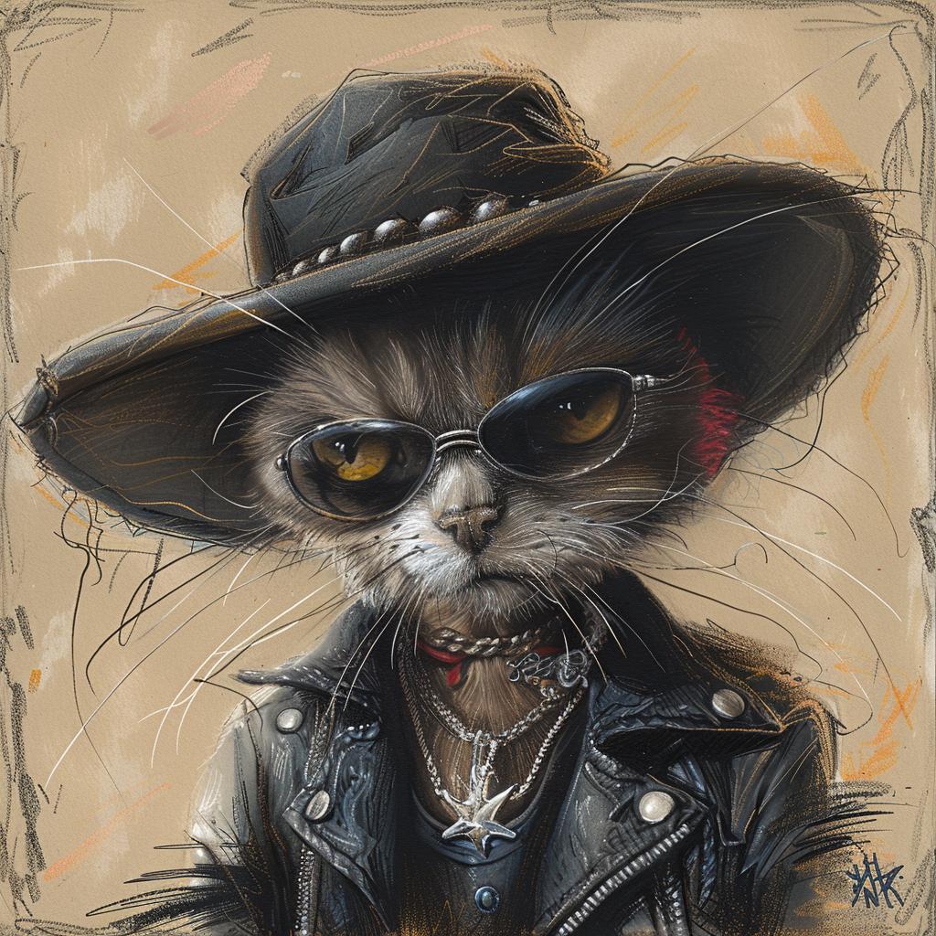 fantasy  art  cat  hat  sunglasses  caricature  colorful  humor  stylized  whimsical 941287