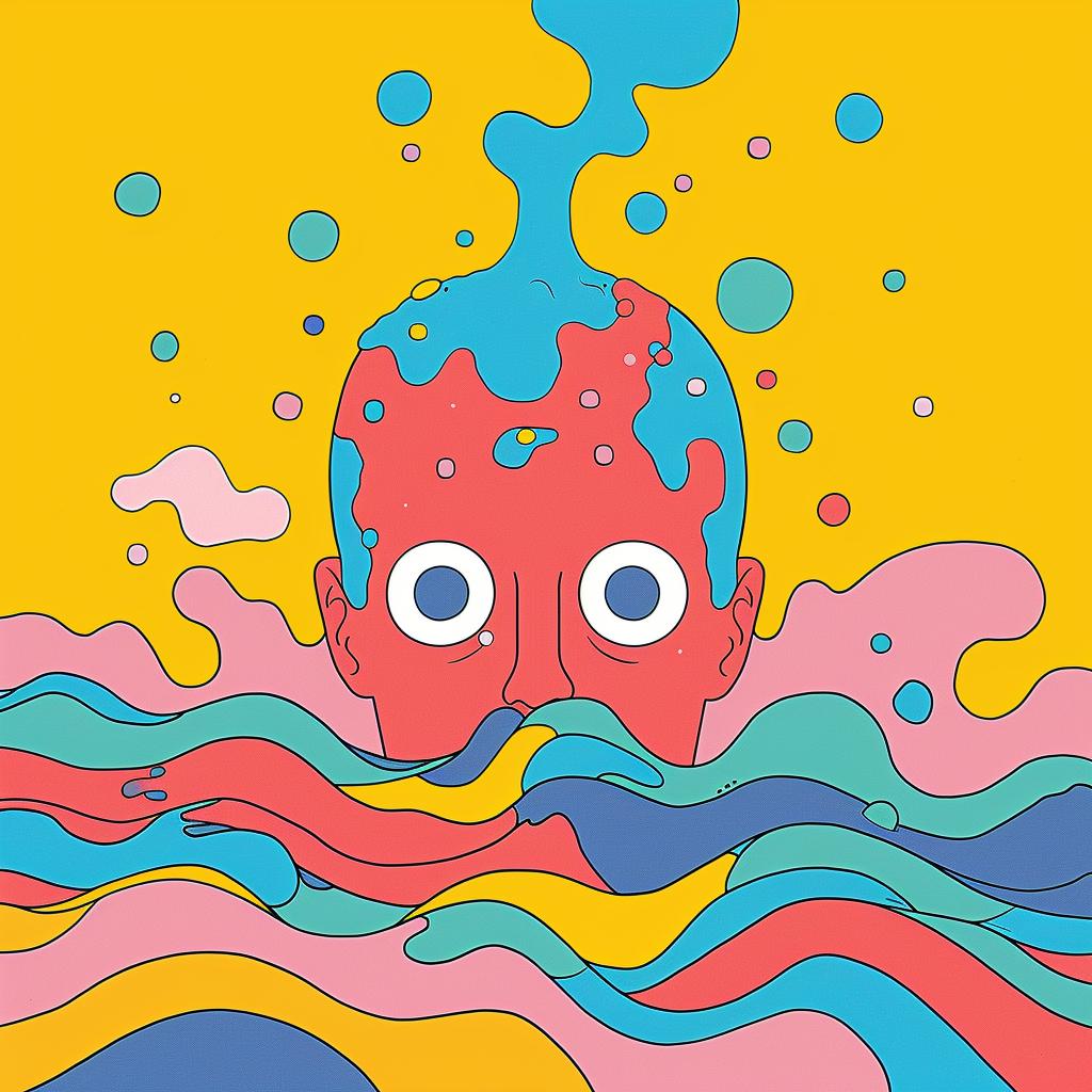 surreal  album  cover  colorful  man  face  eyes  illustration  Joan  Cornella 977191