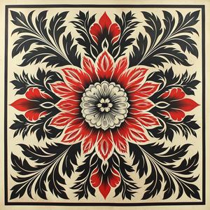 colorful  floral  detailed  abstract  dynamic  bold  asymmetrical  pattern  tattoo  linocut 1078942