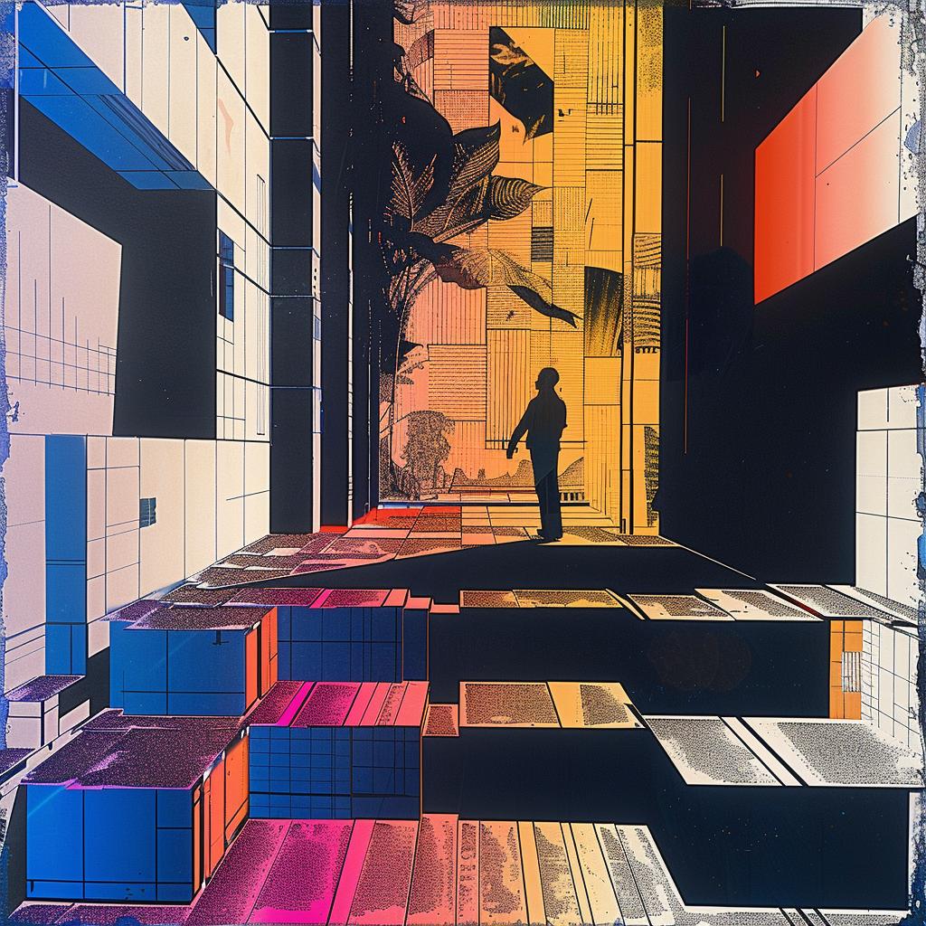 man  building  colorful  blocks  abstract  art  conceptual  visual  modern  motif 1020877