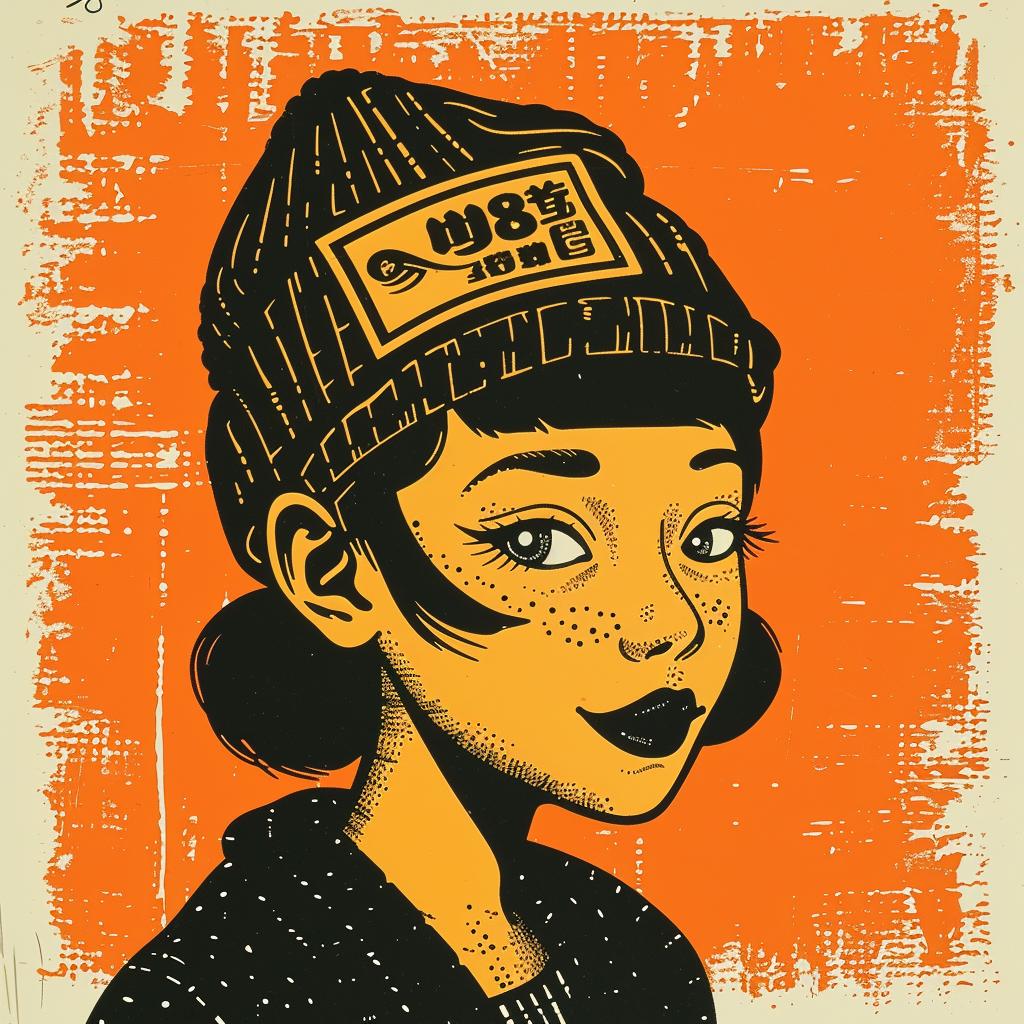 Japanese  woman  aggressive  streetwise  minimal  culture  hat  urban  portrait  stylized 956812