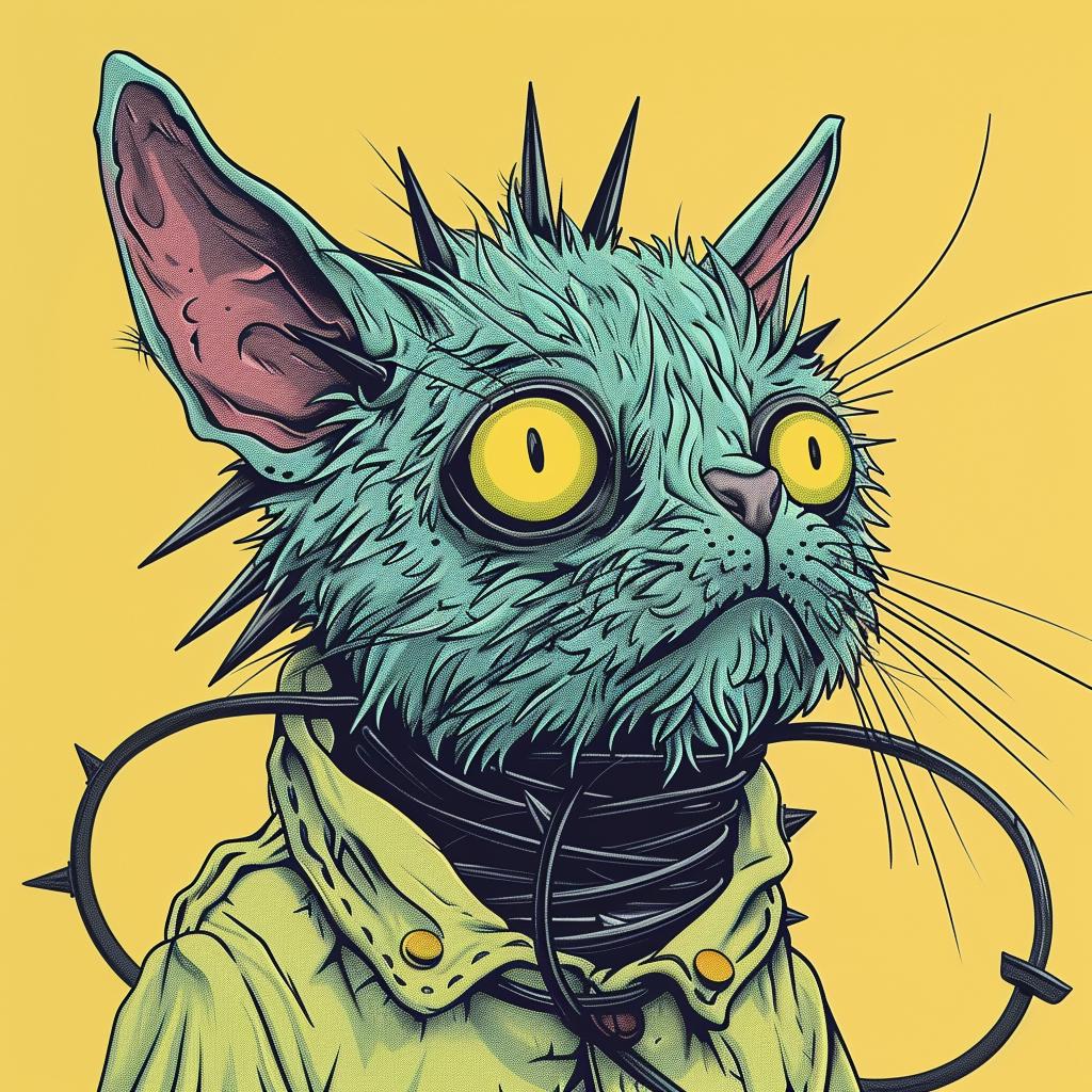 bunyip  creature  cat  yellow  eyes  collar  mythical  art  style  todd 927910