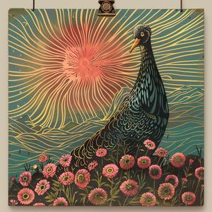 bird  field  flowers  painting  chromolithography  nature  color  scenic  artwork  realistic 1055518