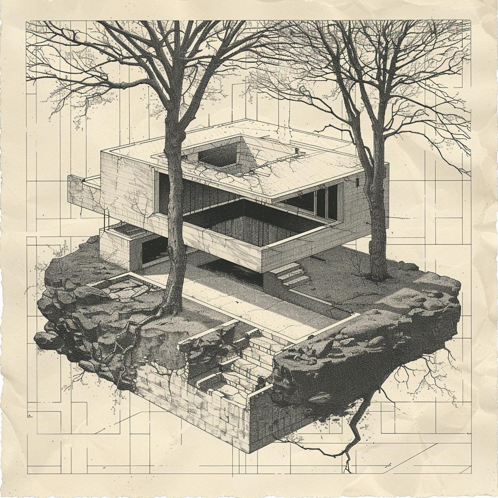 surreal  blockprint  house  trees  axonometric  AlecSoth  artistic  creative  drawing  nature 969668