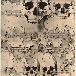 skull  music  notes  album  cover  drawing  dark  graphic  illustration  art 1063607