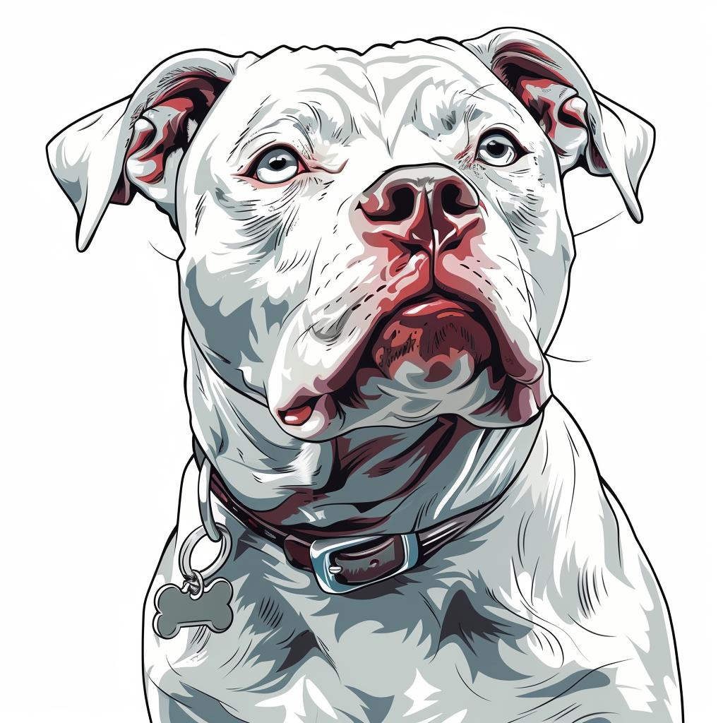 illustration  pitbull  dog  white  collar  style  GTA  portrait  art  design 927461