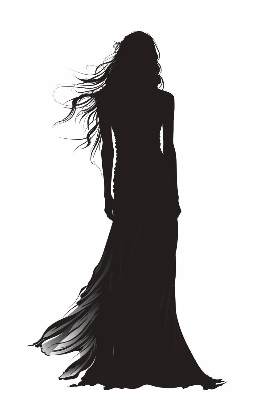 silhouette  woman  dress  vector  minimal  white  background  design  elegant  graphic 954708