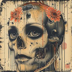 skull  flowers  dark  artwork  illustration  design  synthwave  floral  tattoo  minimal 1038743