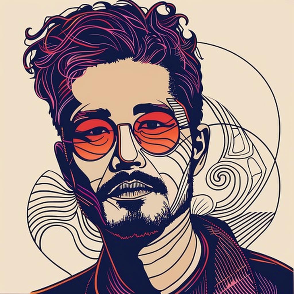 PopArt  man  beard  asian  portrait  design  colorful  graphic  contemporary  style 937352