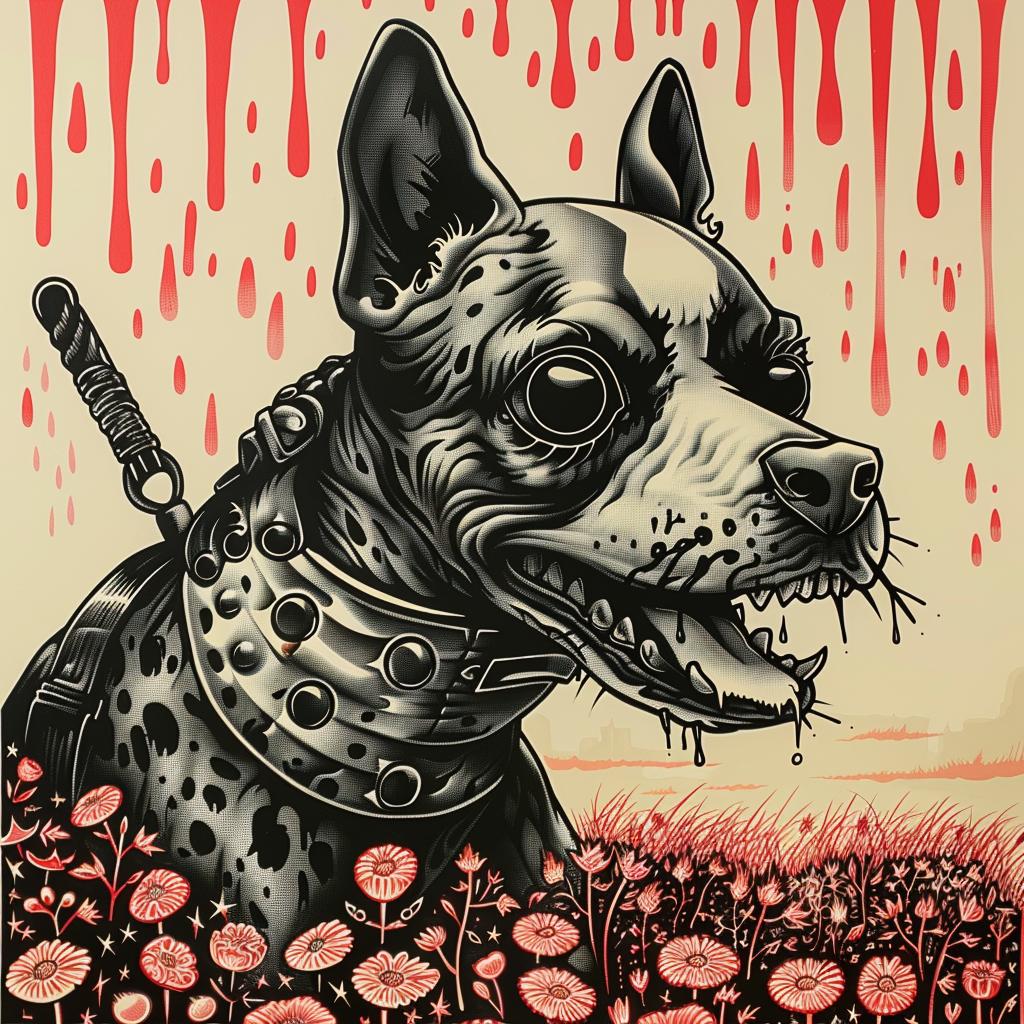 dog  creature  collar  blood  dripping  mouth  illustration  dark  concept  graphic 1033066