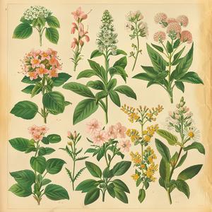 old  print  plants  flowers  vintage  illustration  art  historical  nature  botanical 1040676