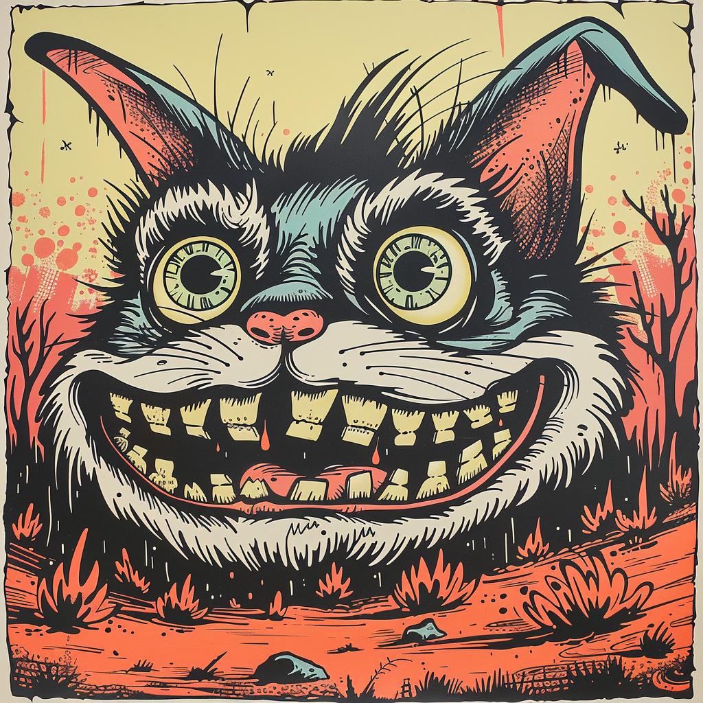 cat  teeth  cartoon  occult  spiritual  art  imagination  dark  whimsical  illustration 930088