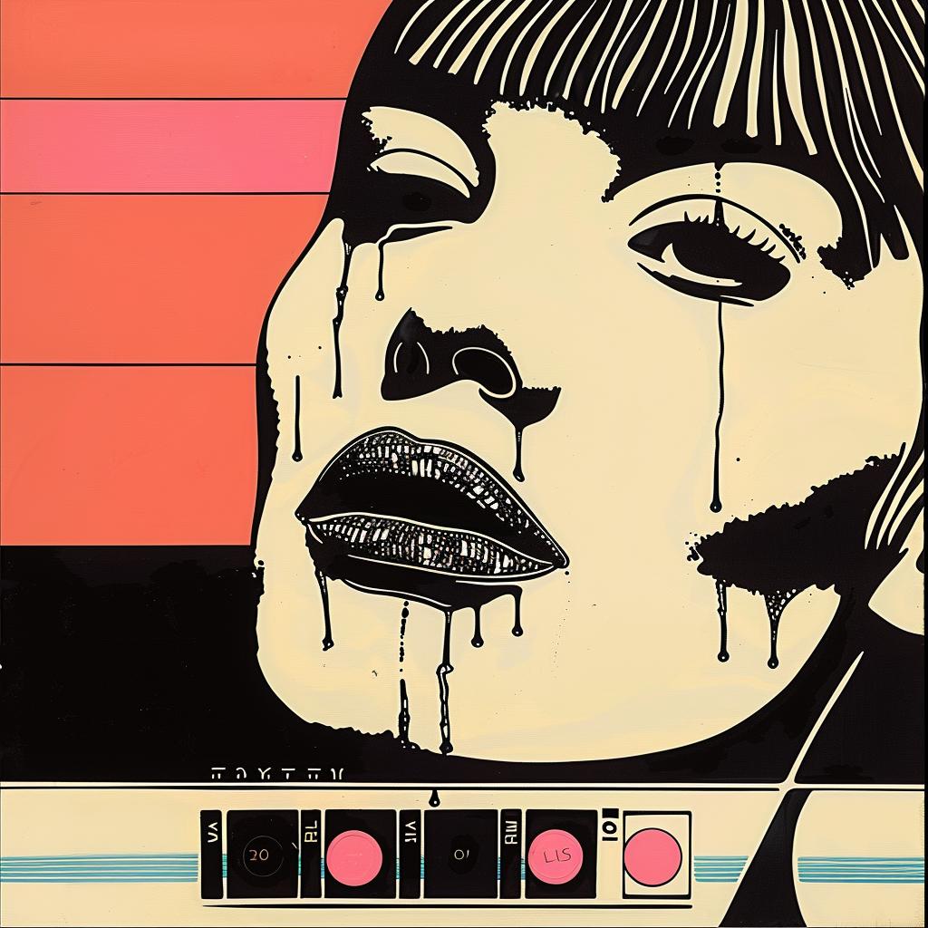 album  cover  1980s  poster  woman  face  pink  background  art  style 963403