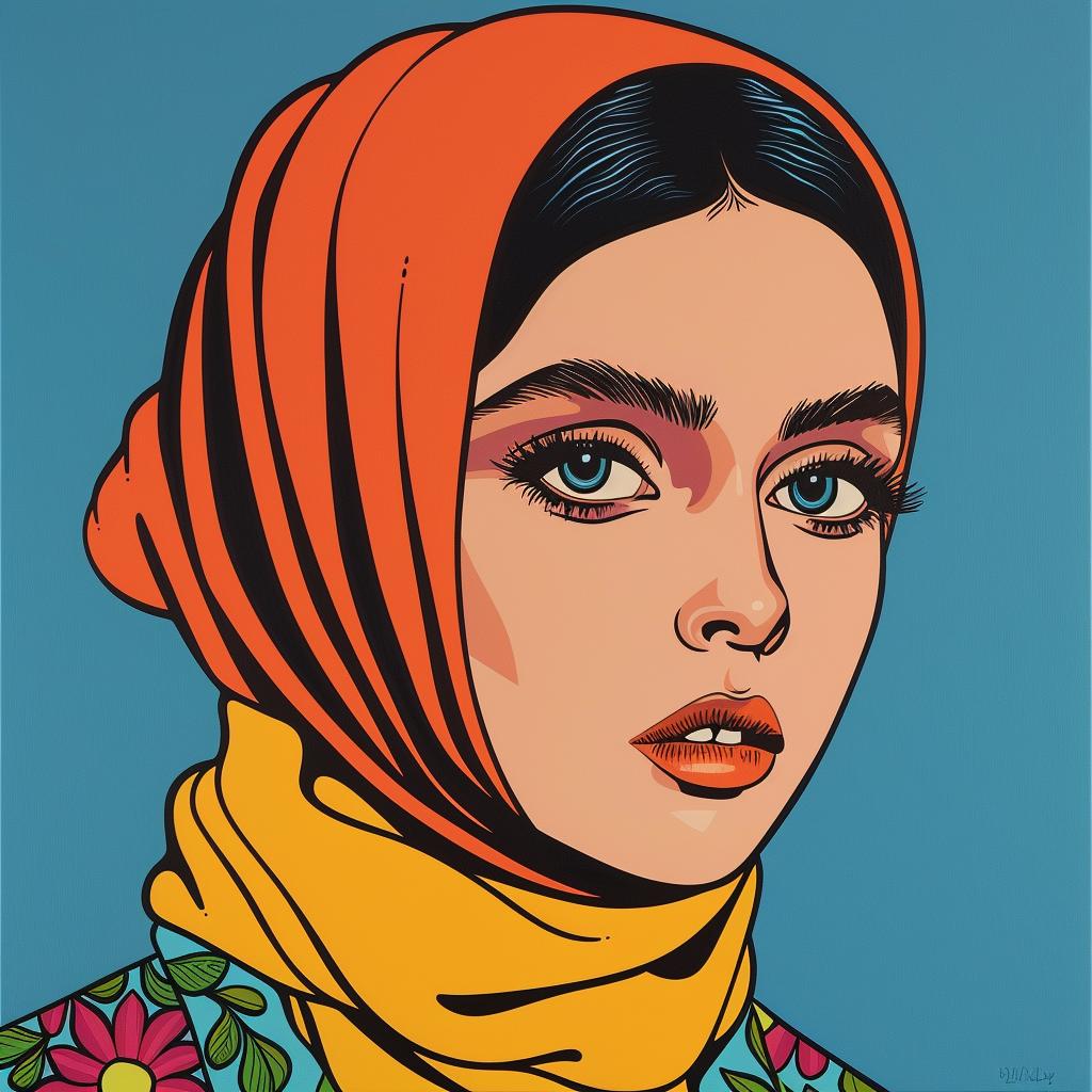 woman  hijab  painting  headscarf  portrait  middle-eastern  culture  fashion  art  flowers 1023185