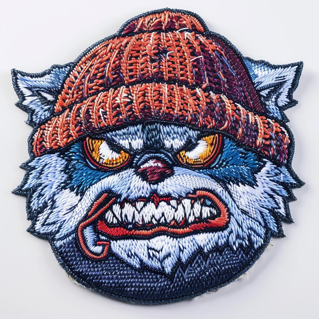 patch  cat  hat  streetwear  chenille  contrasting  colors  angry  minimal  stitches 955129