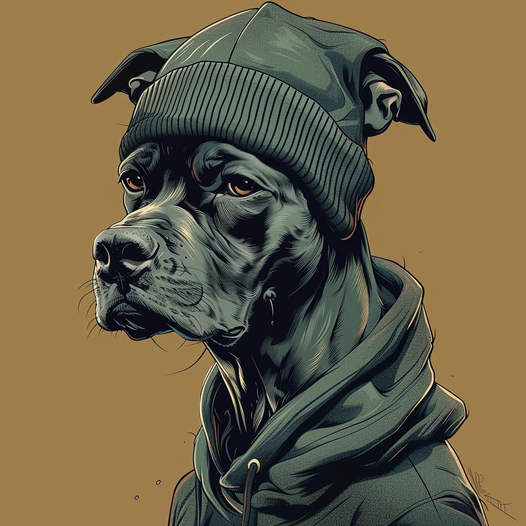 canine  streetwise  aggressive  hip-hop  minimal  fashion  urban  animal  beanie  hoodie 956204