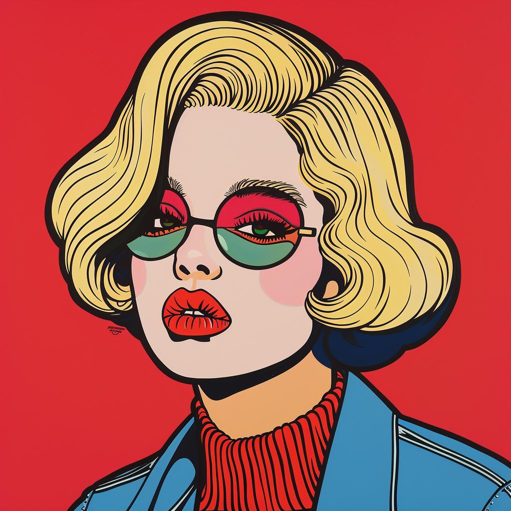 surreal  blonde  sunglasses  pop art  makeup  colorful  woman  vibrant  portrait  stylistic 1025176