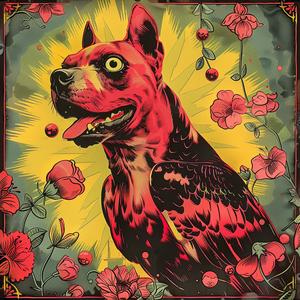dog  painting  flowers  art  chromolithography  portrait  cute  pet  colorful  nature 1052499