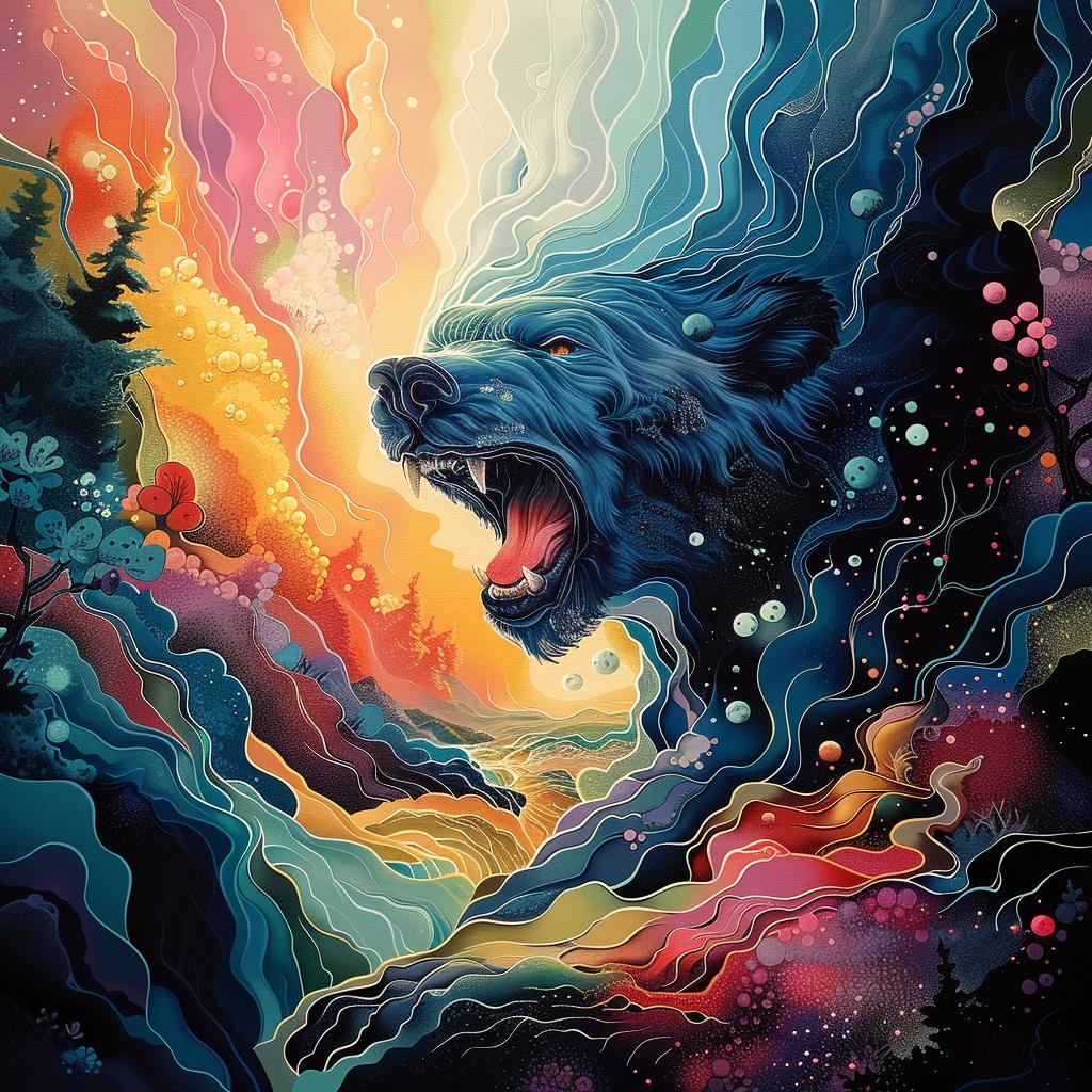 bear  open  mouth  painting  wildlife  nature  dynamic  art  realistic  vivid 967261