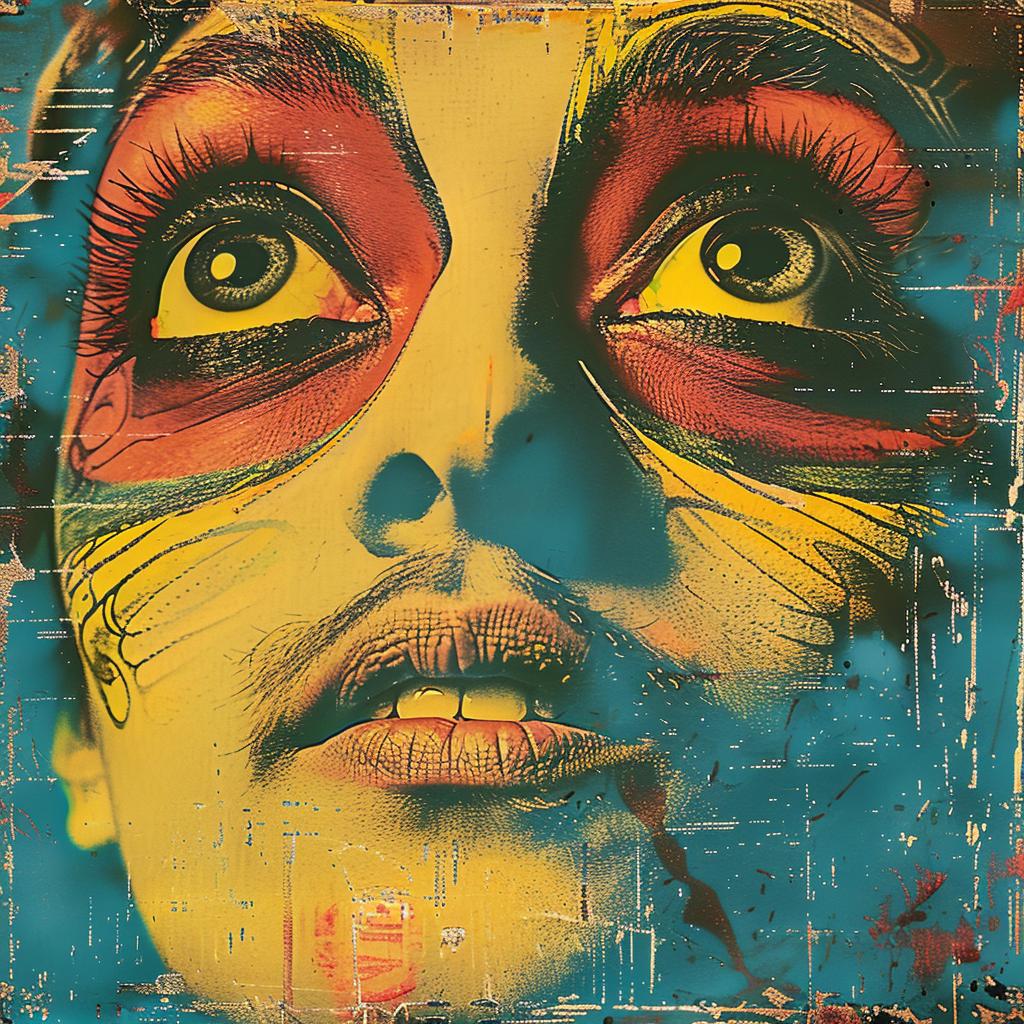 painting  woman  colorful  skull  face  chromolithography  art  portrait  vivid  expression 1036004