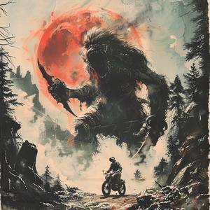 poster  game  bigfoot  motorcycle  illustration  whimsical  colorful  adventure  art  design 1051000