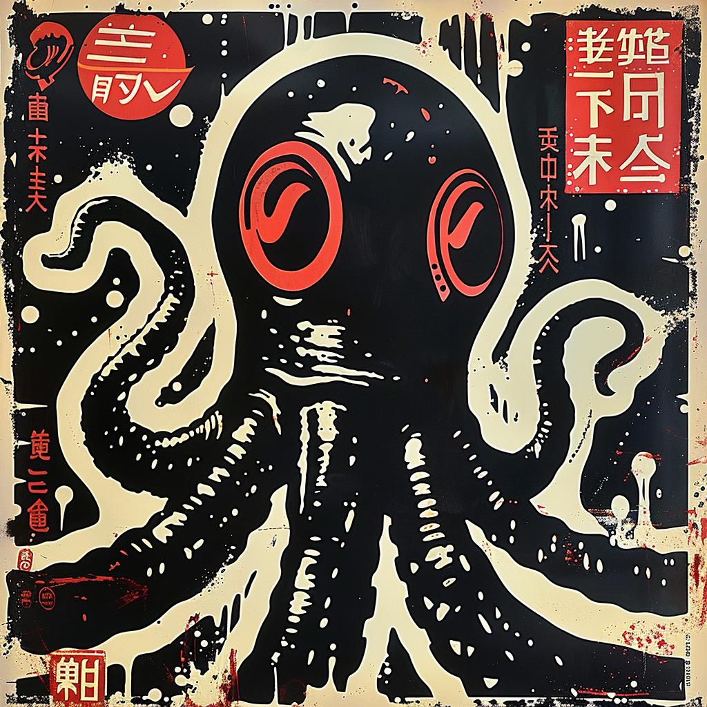 octopus  poster  japanese  artistry  design  1960s  pulp  illustration  artwork  creative 949460