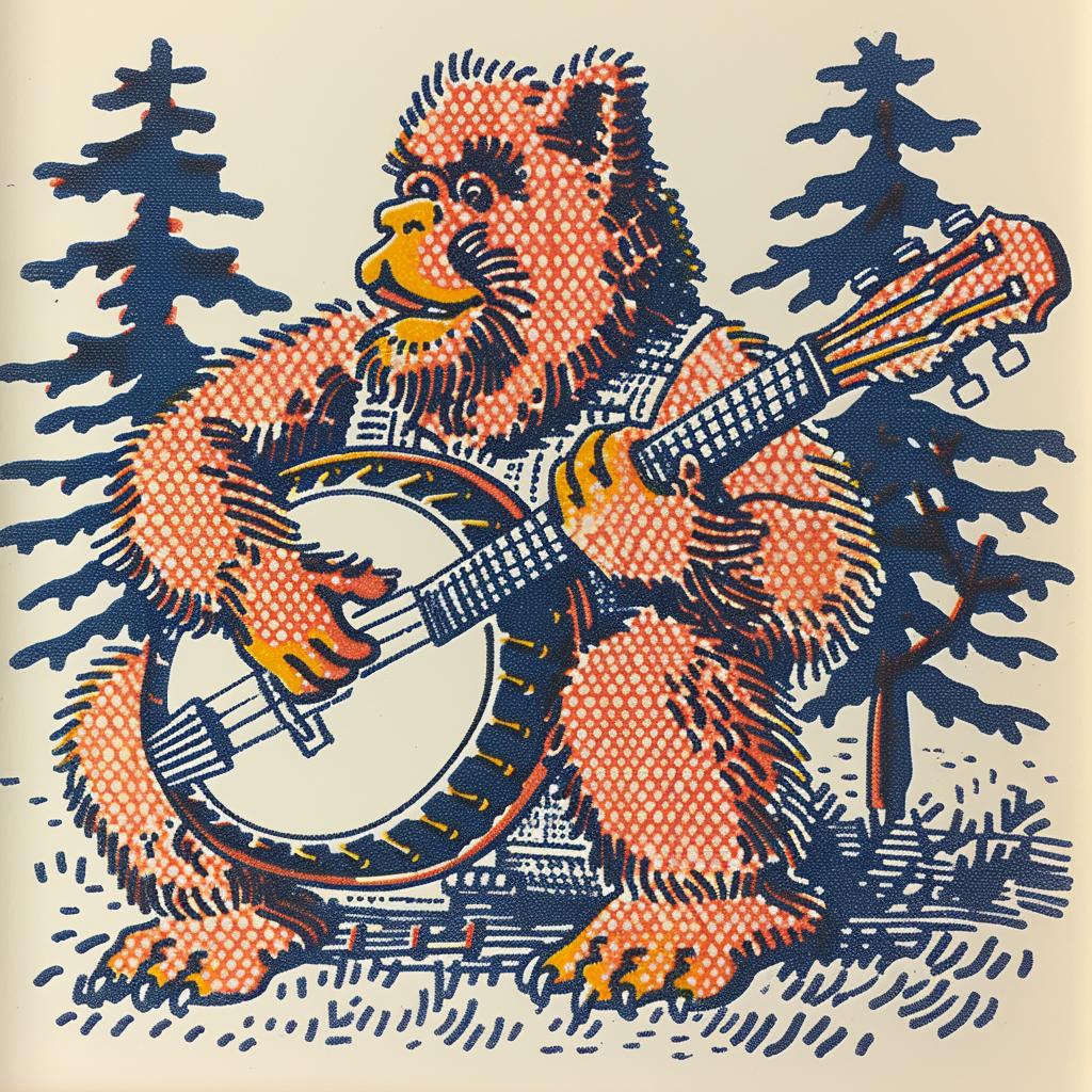 bear  banjo  musician  folk  playful  humorous  book  illustration  fantasy  artwork 962739